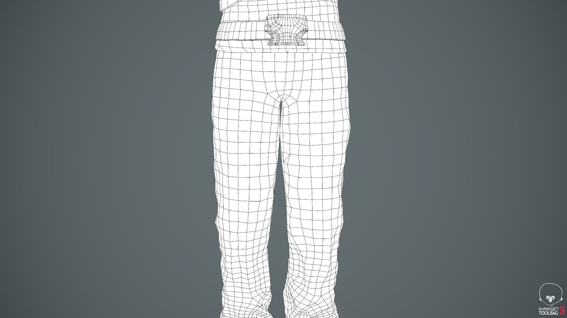 Male Ninja Outfit Low-poly 3D model_91