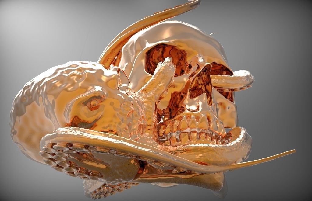 Jewelery detailed Octopus ocean sea king monster with man skull 3D print model_11