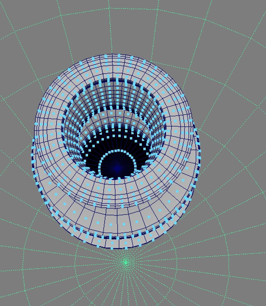 Blue splatter granite with black marble trim floor vase 3D model_4