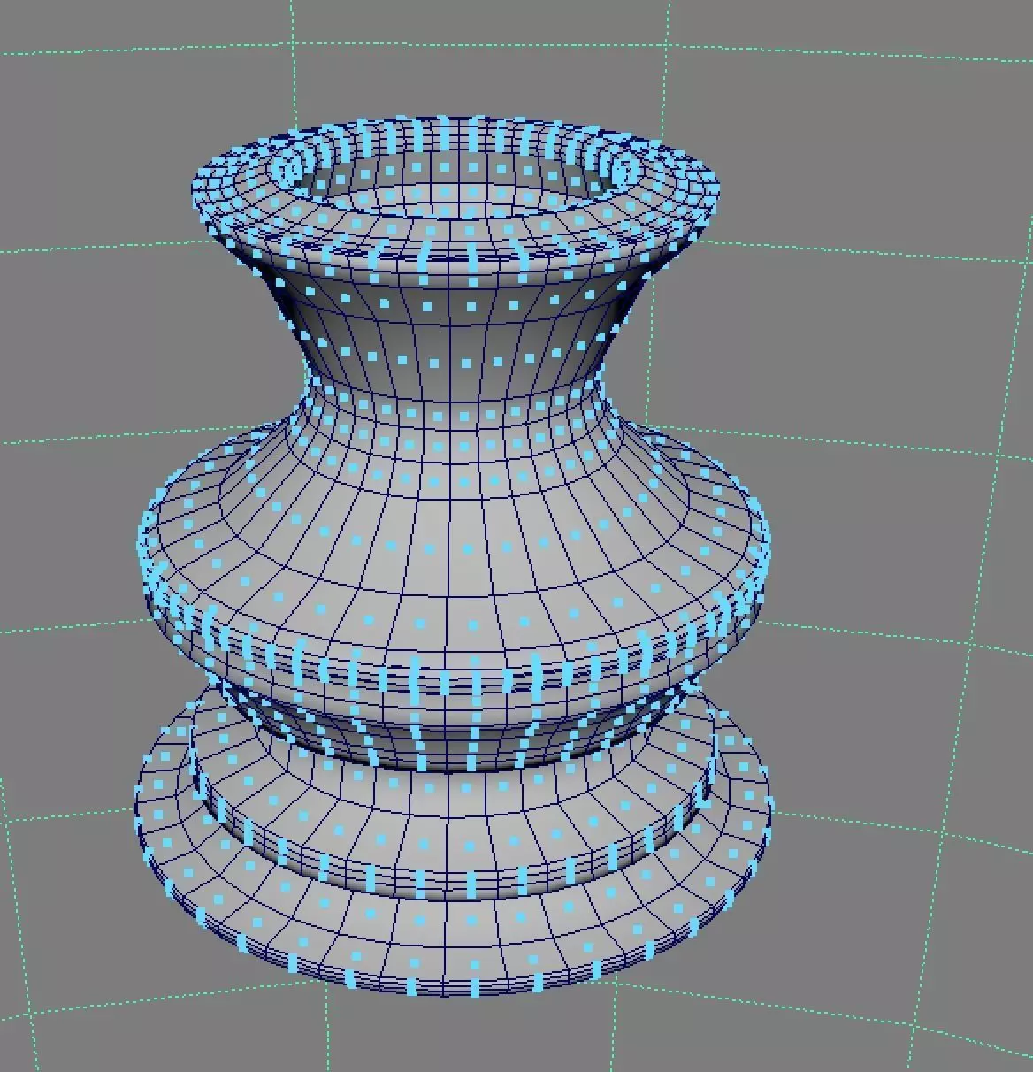 Blue splatter granite with black marble trim floor vase 3D model_0