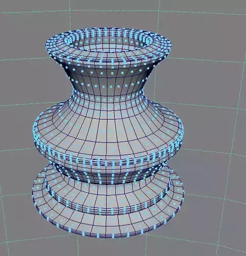 Blue splatter granite with black marble trim floor vase