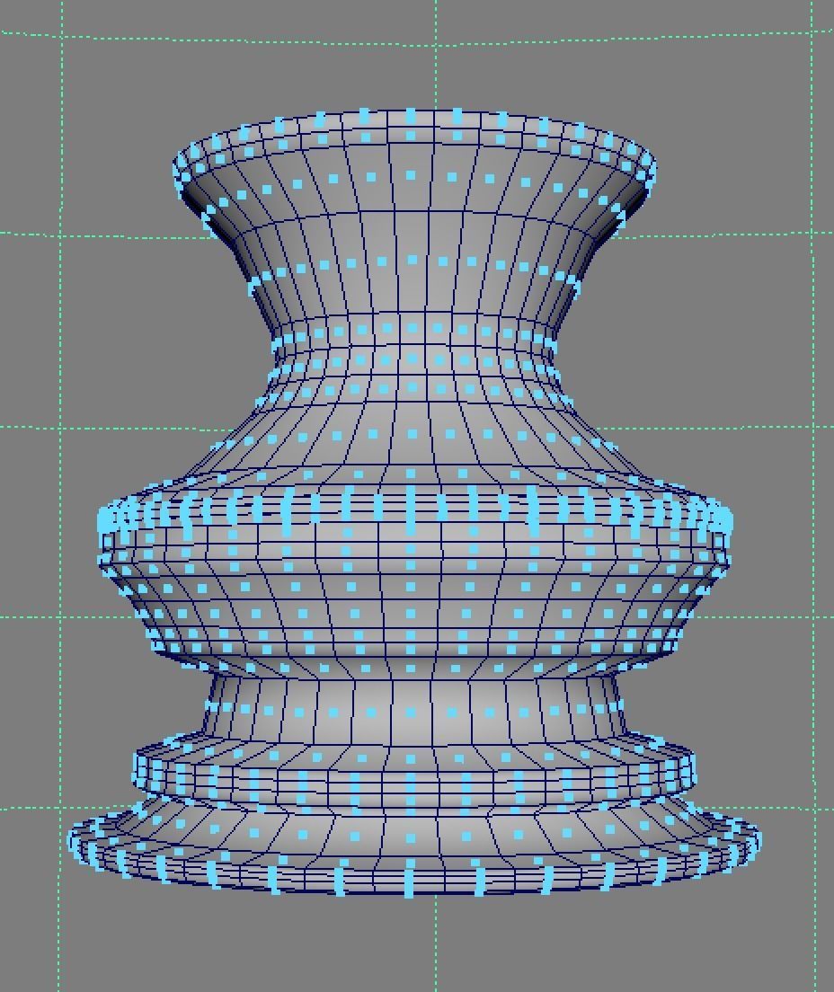 Blue splatter granite with black marble trim floor vase 3D model_1