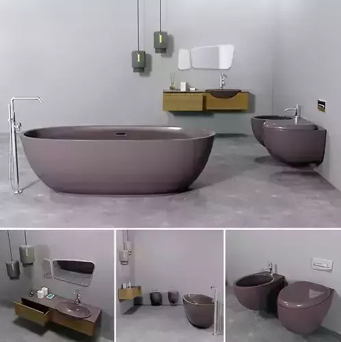 Bathrom furniture set gold