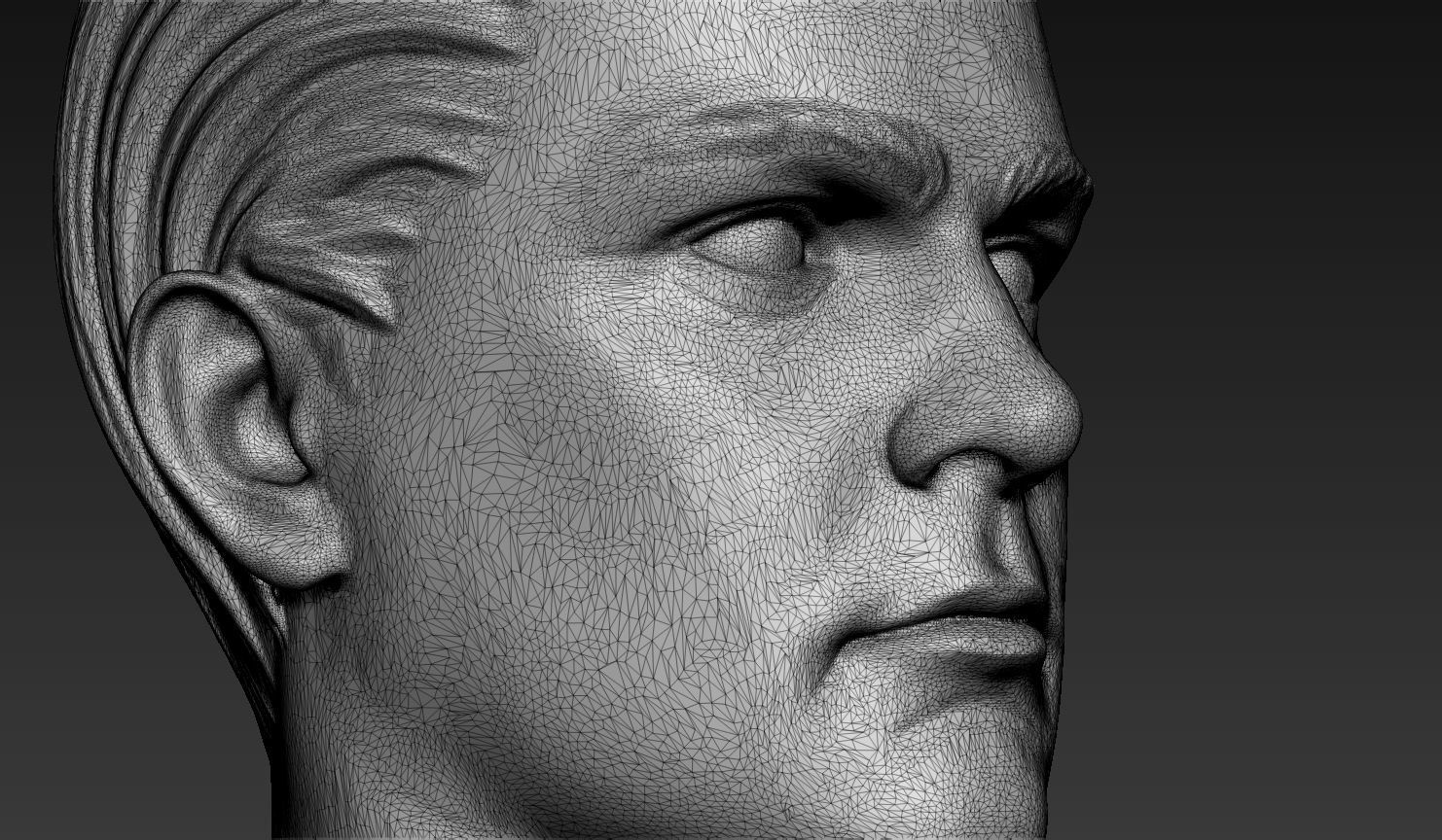 3D Print Ready Male Head  3D model_7
