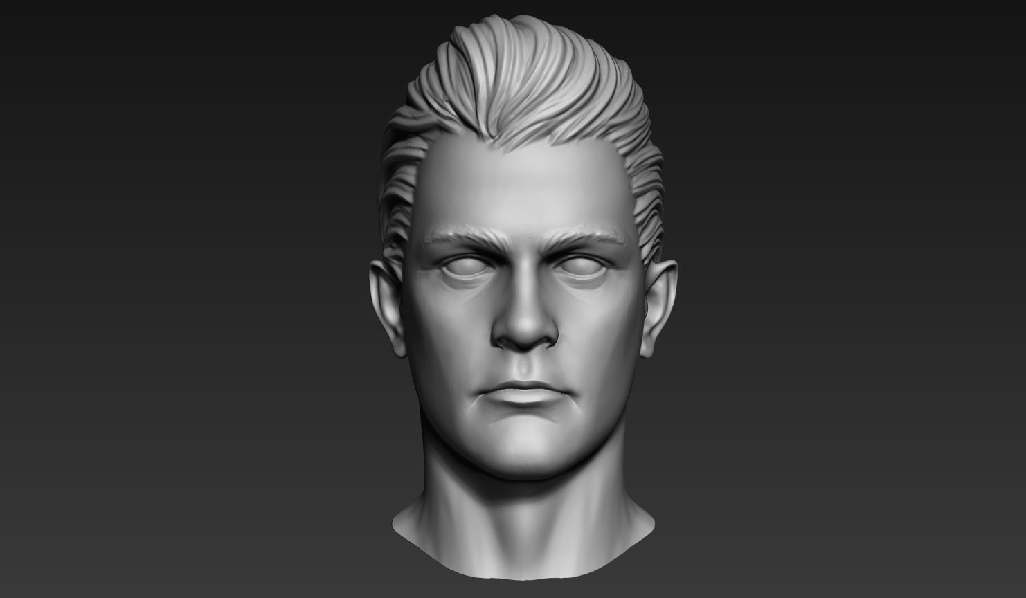 3D Print Ready Male Head  3D model_1