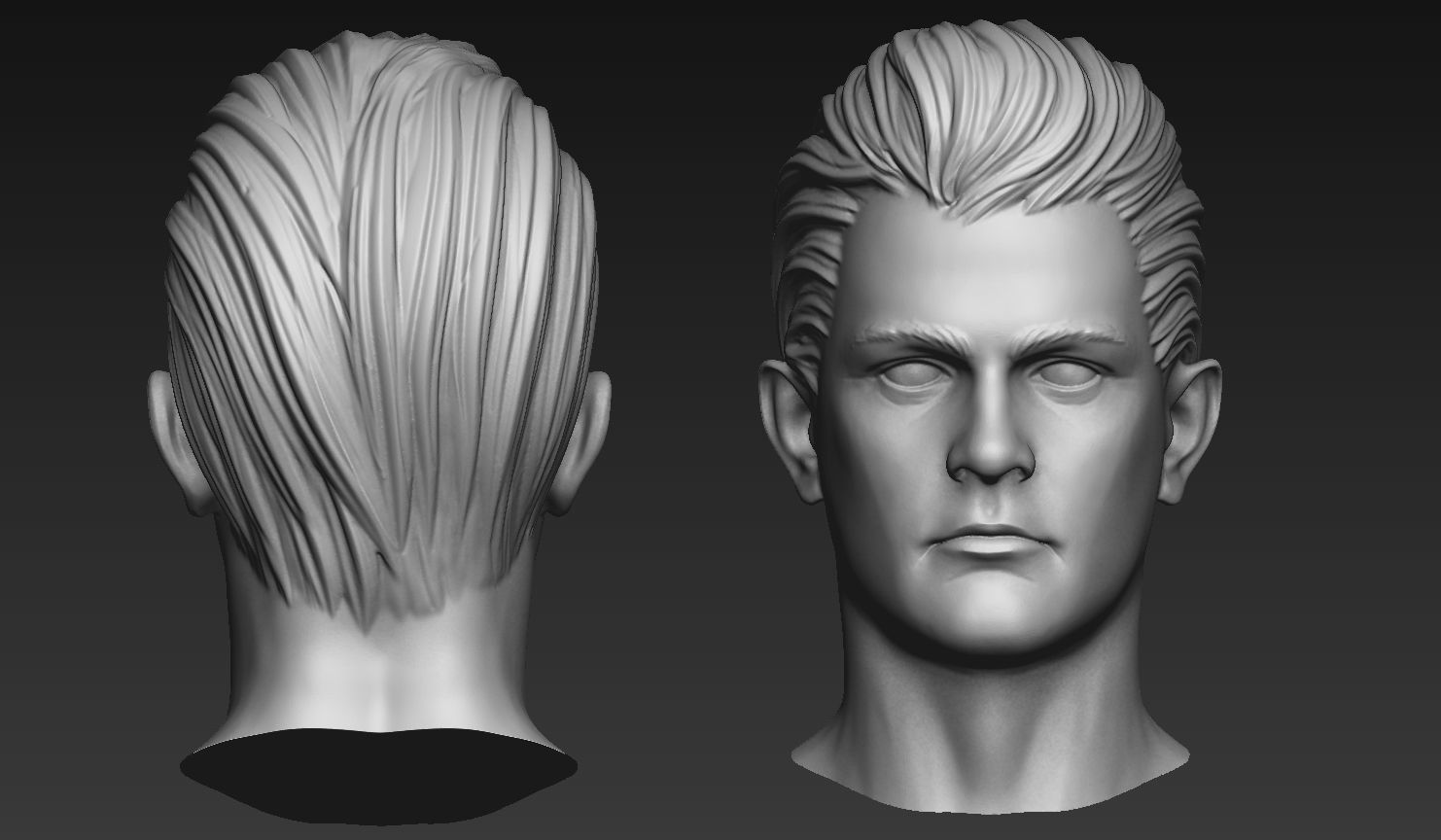 3D Print Ready Male Head  3D model_6