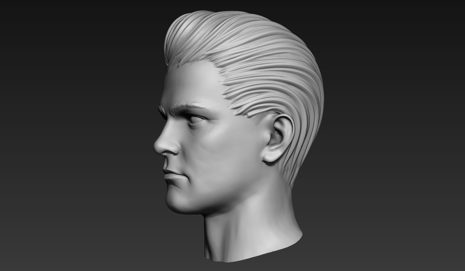 3D Print Ready Male Head  3D model_3