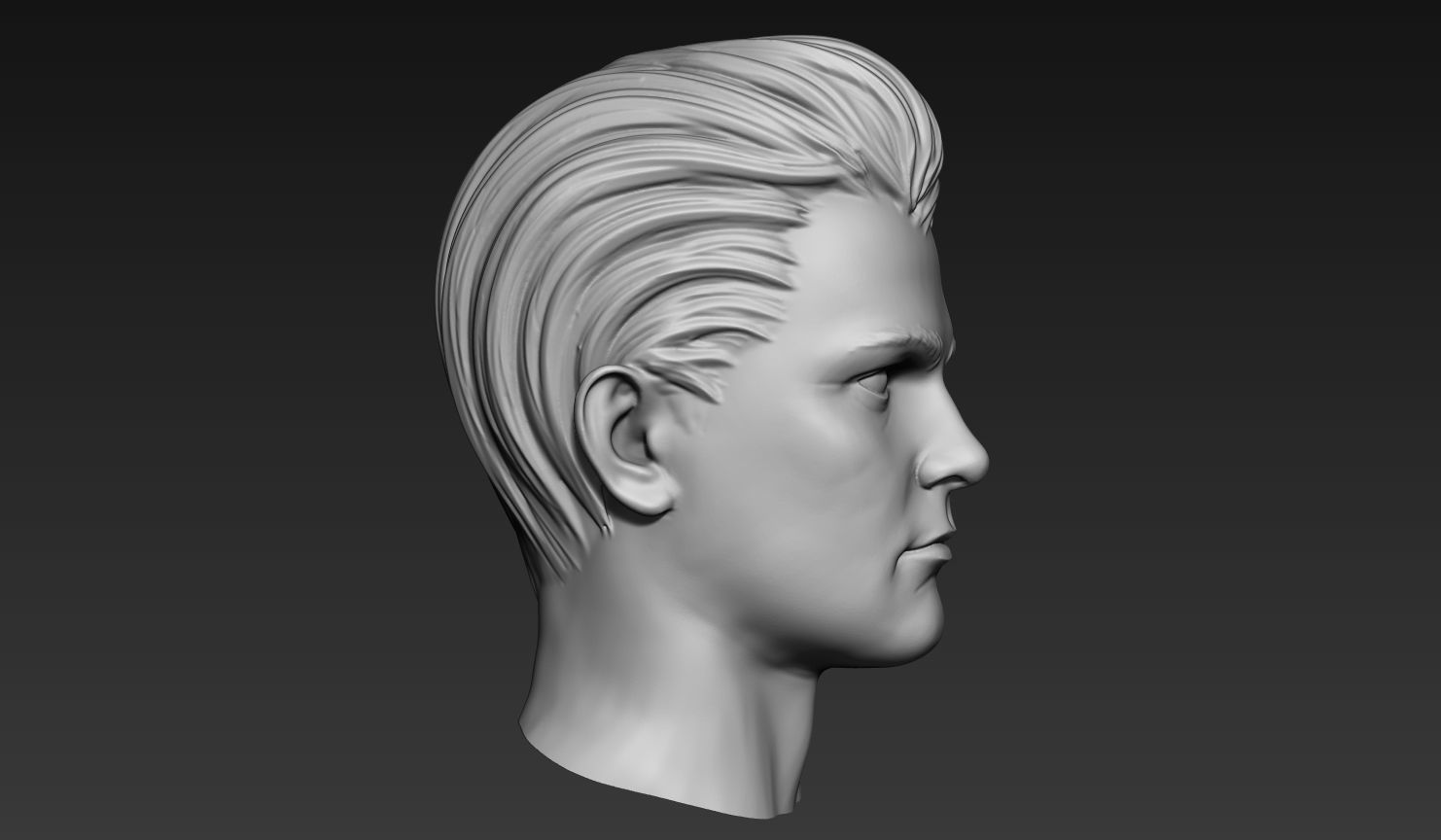 3D Print Ready Male Head  3D model_5