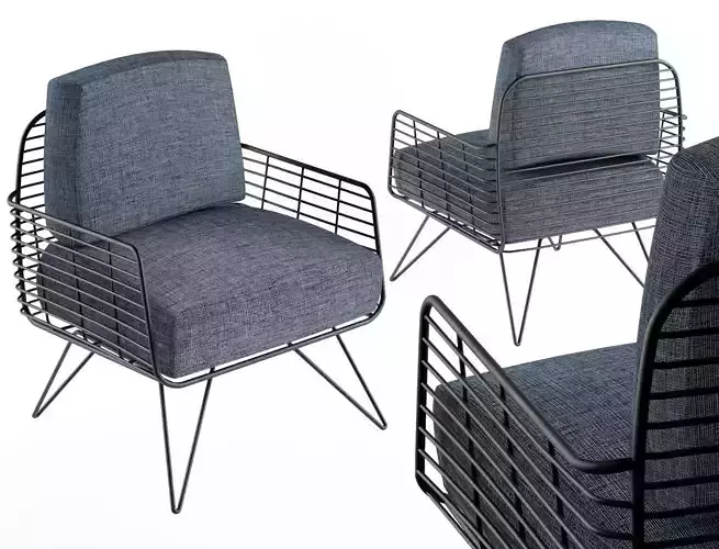 Armchair Modern with metal tile