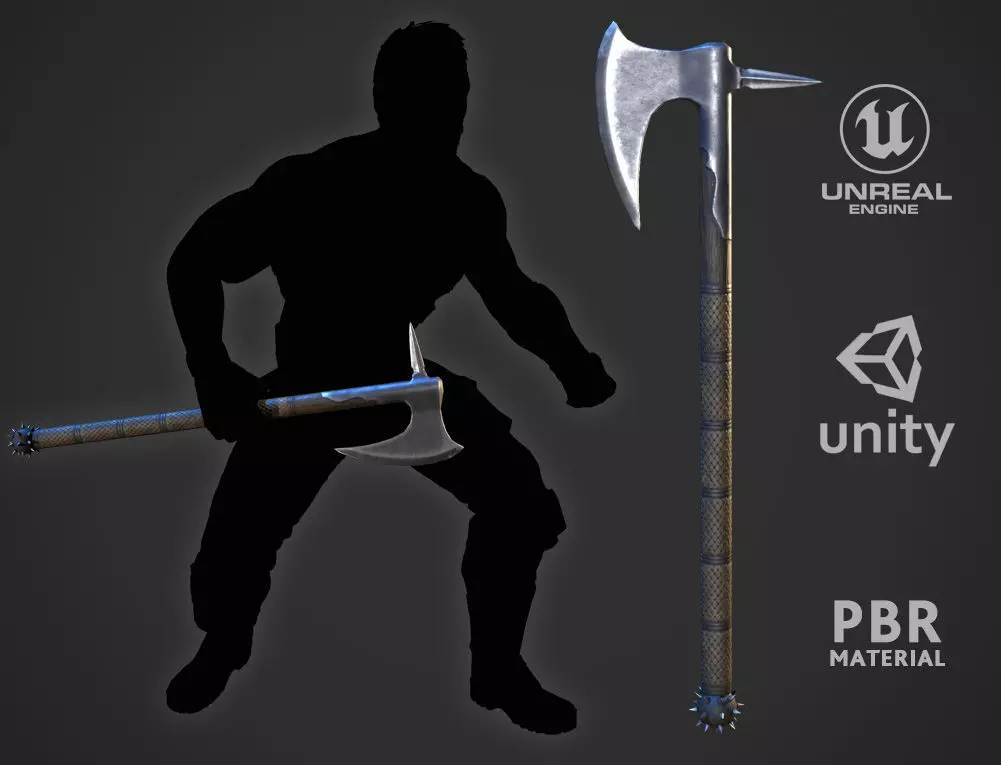Dragon Hunter Axe Low-poly 3D model