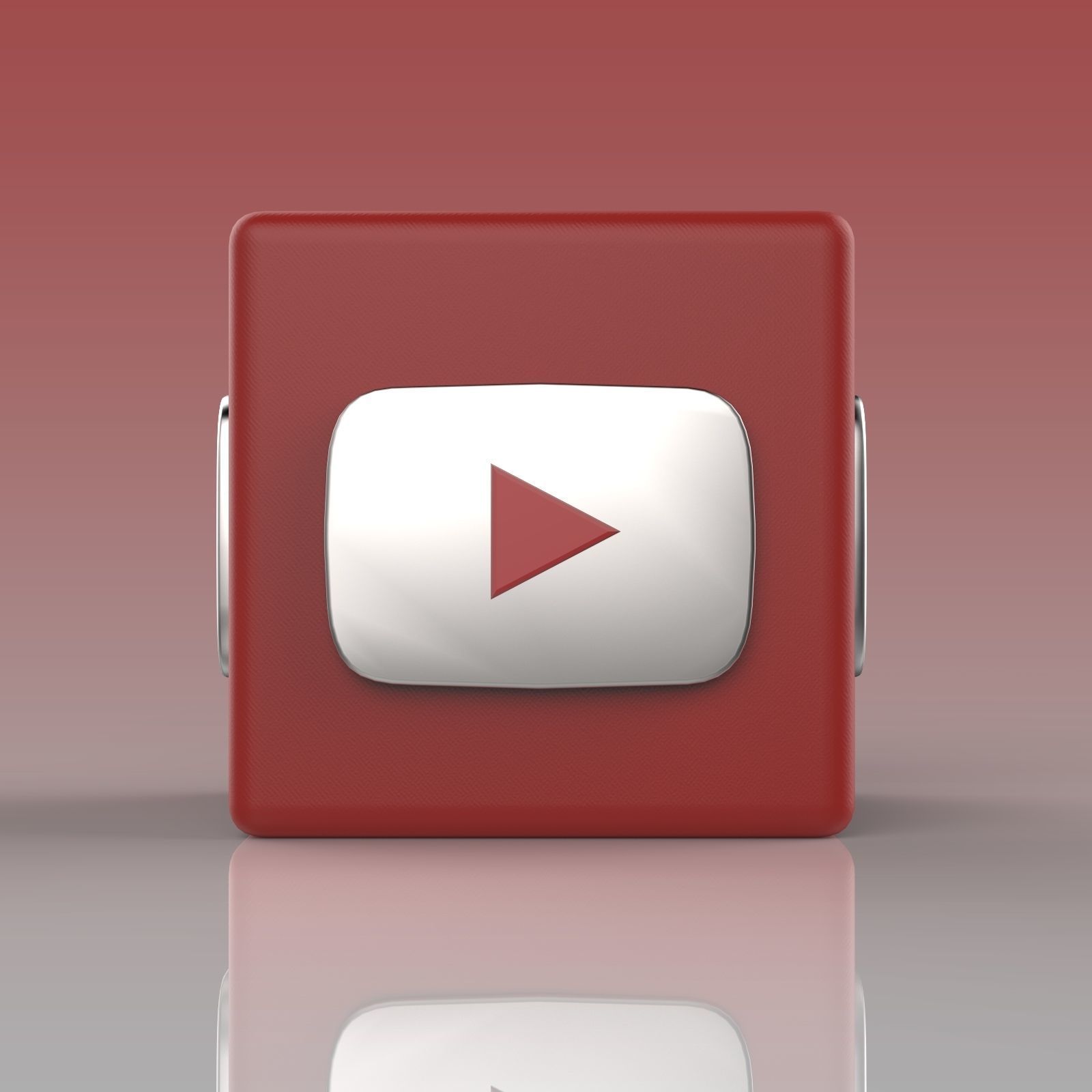 Youtube Logo Low-poly 3D model_4