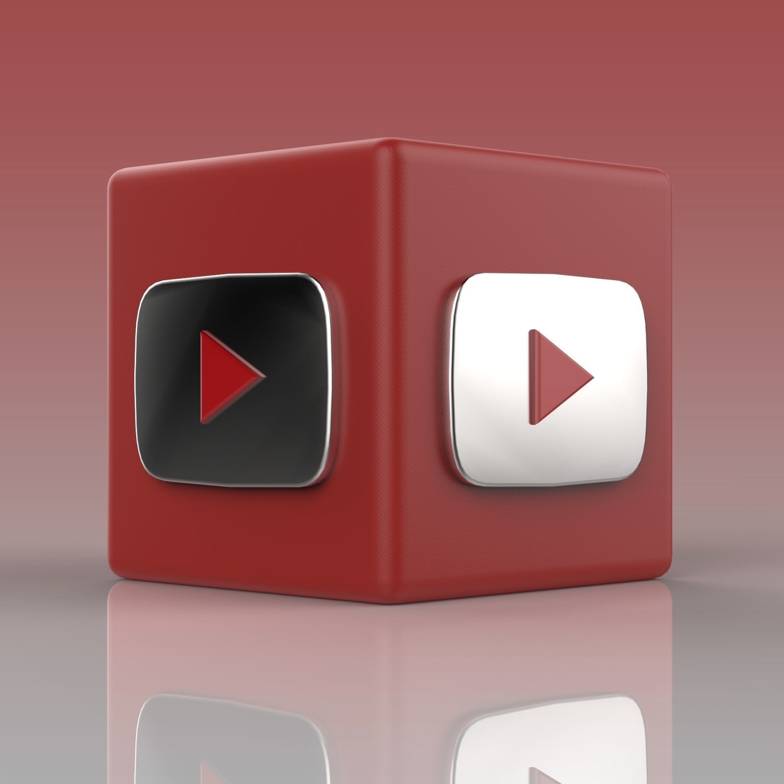 Youtube Logo Low-poly 3D model_1