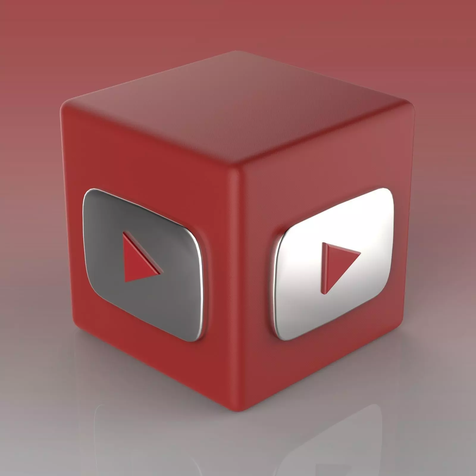 Youtube Logo Low-poly 3D model_0