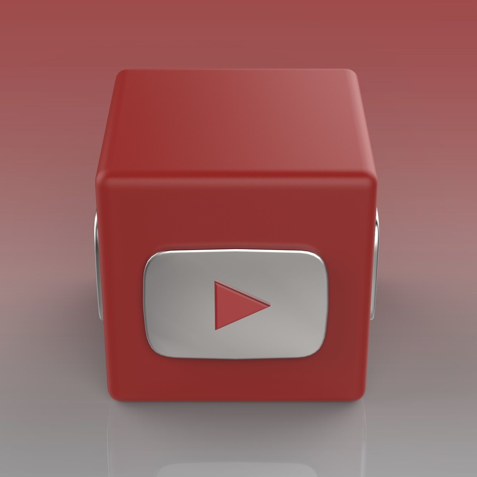 Youtube Logo Low-poly 3D model_5