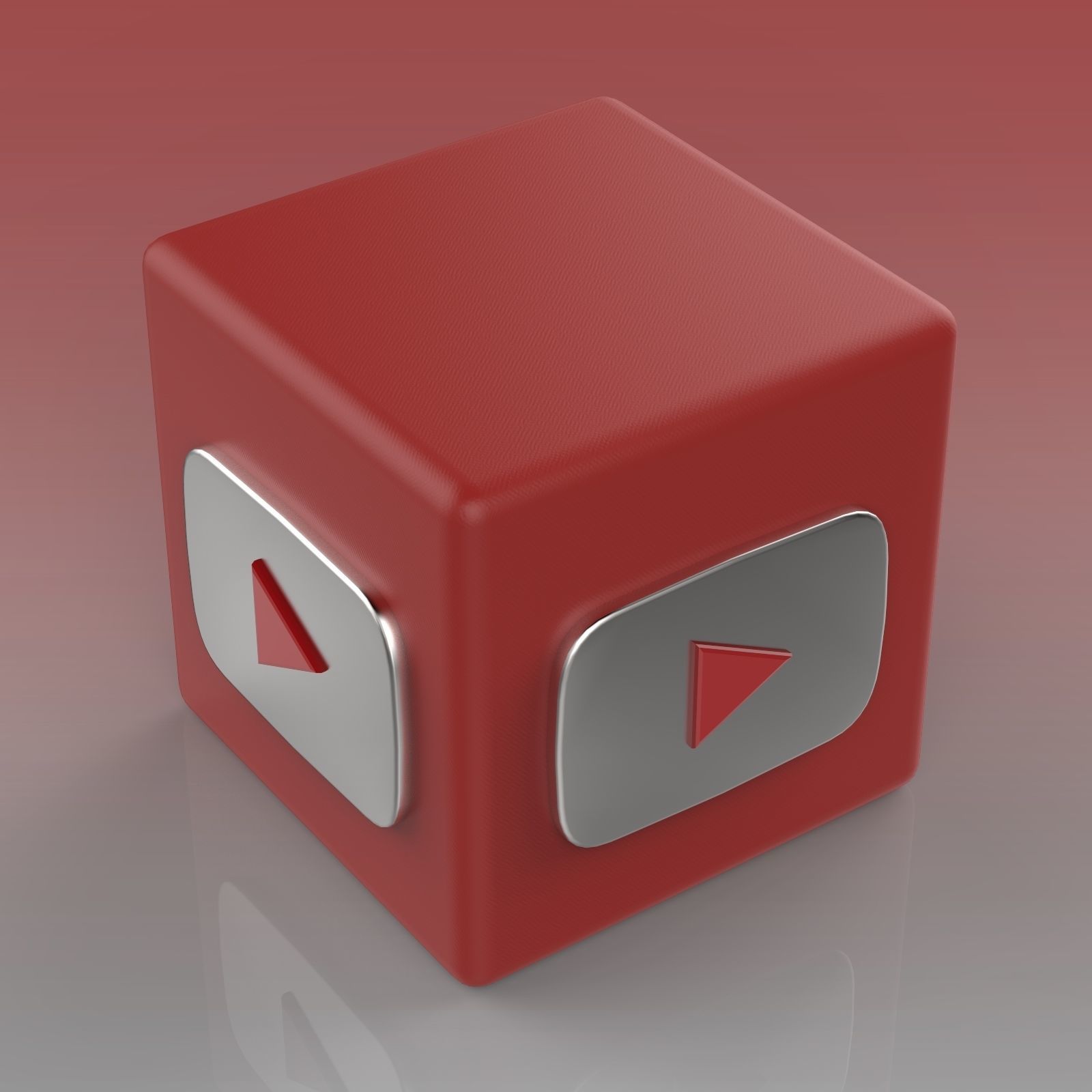 Youtube Logo Low-poly 3D model_3