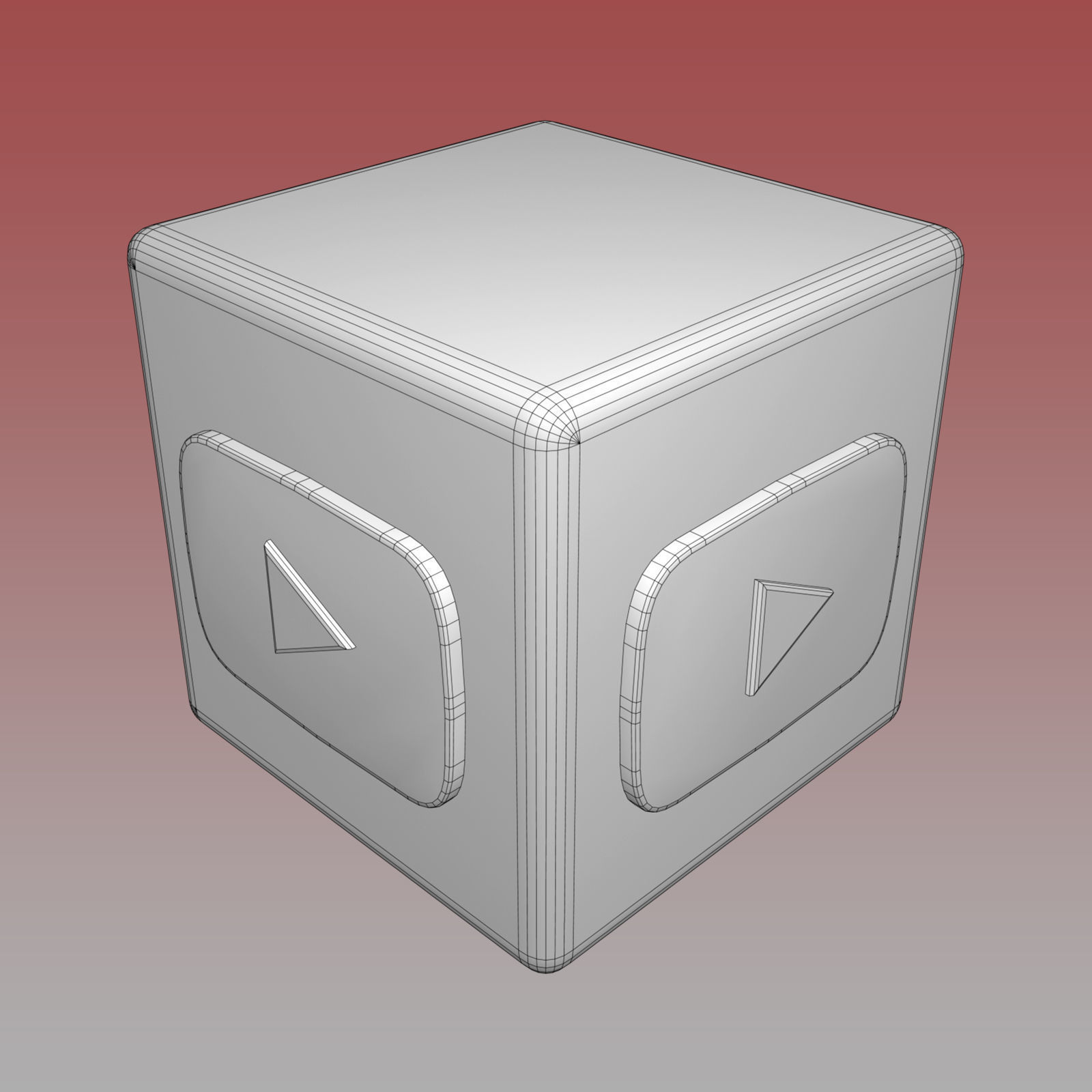 Youtube Logo Low-poly 3D model_6