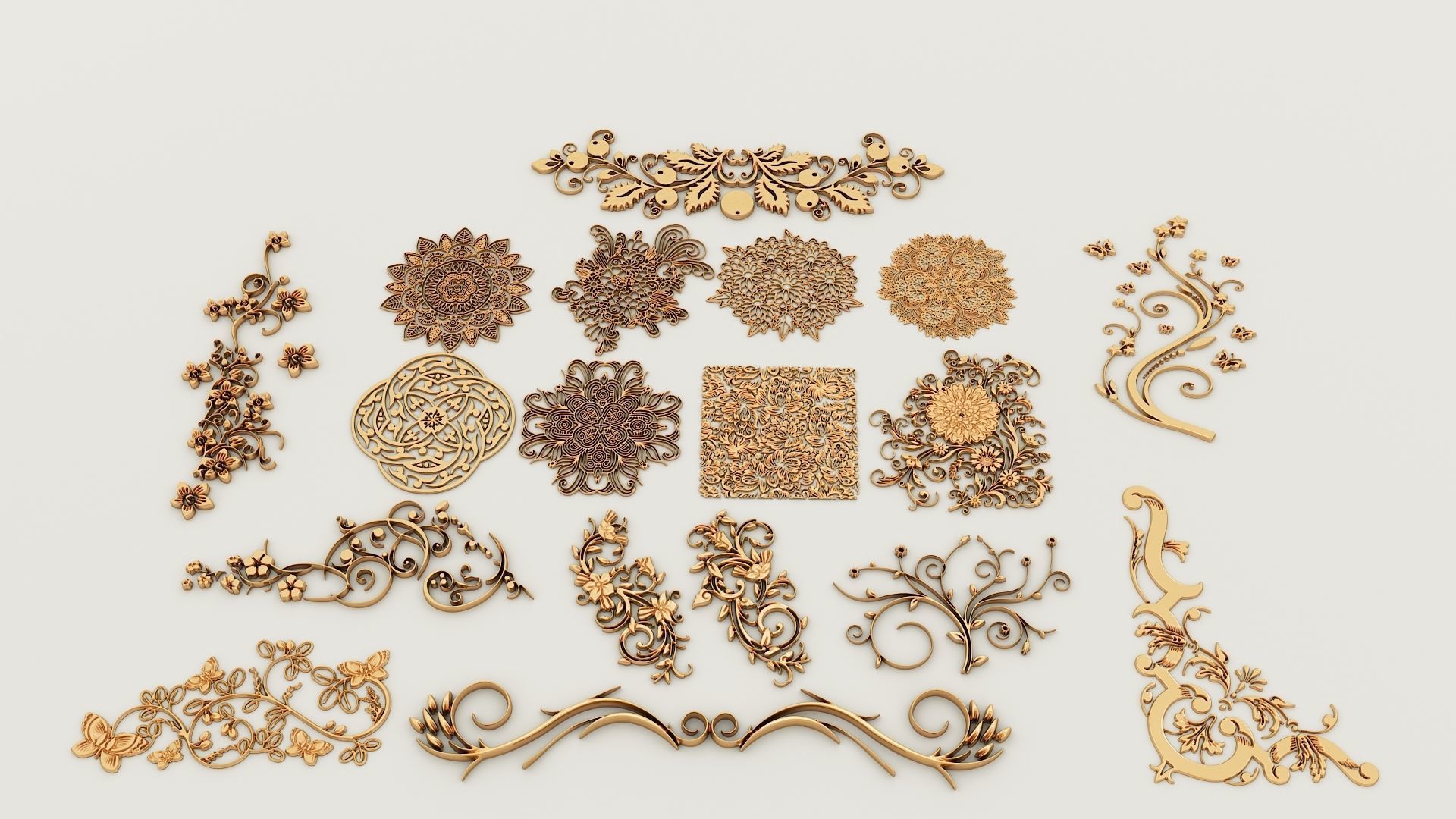 Ornament Pack-2 18 elements 3D model_1