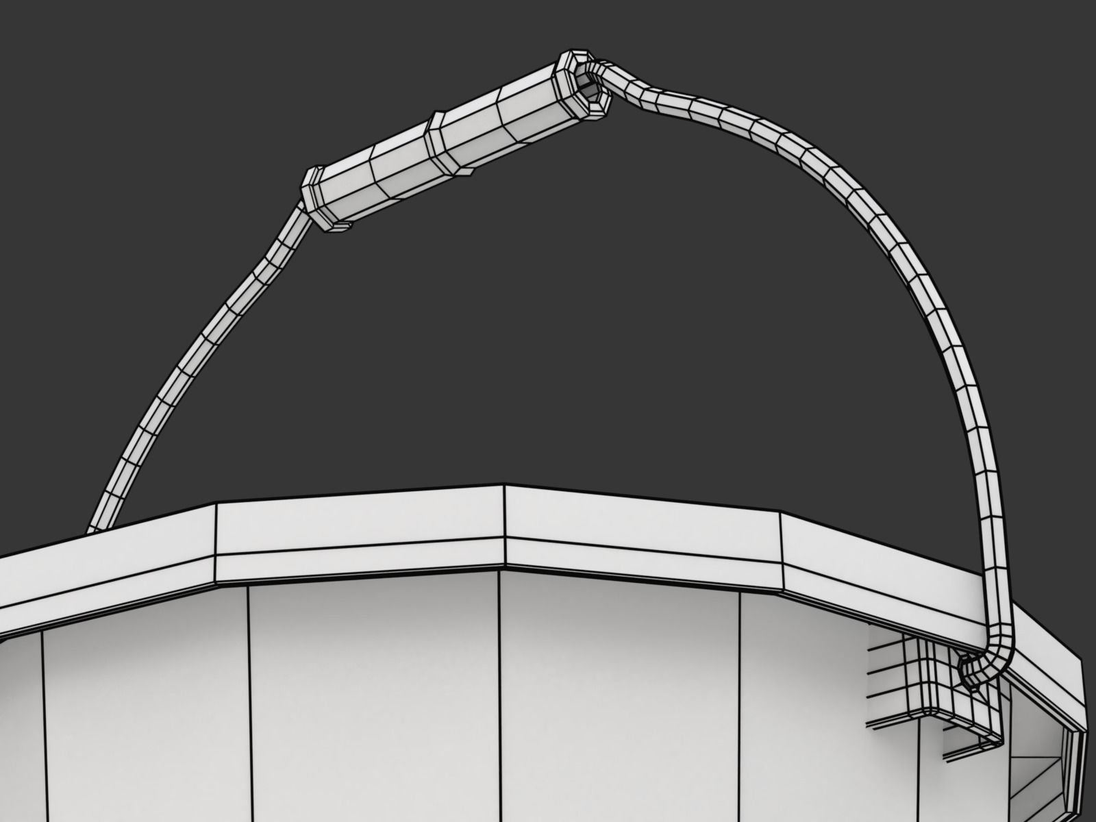 Plastic Bucket with Metal Handle and Lid 3D model_23