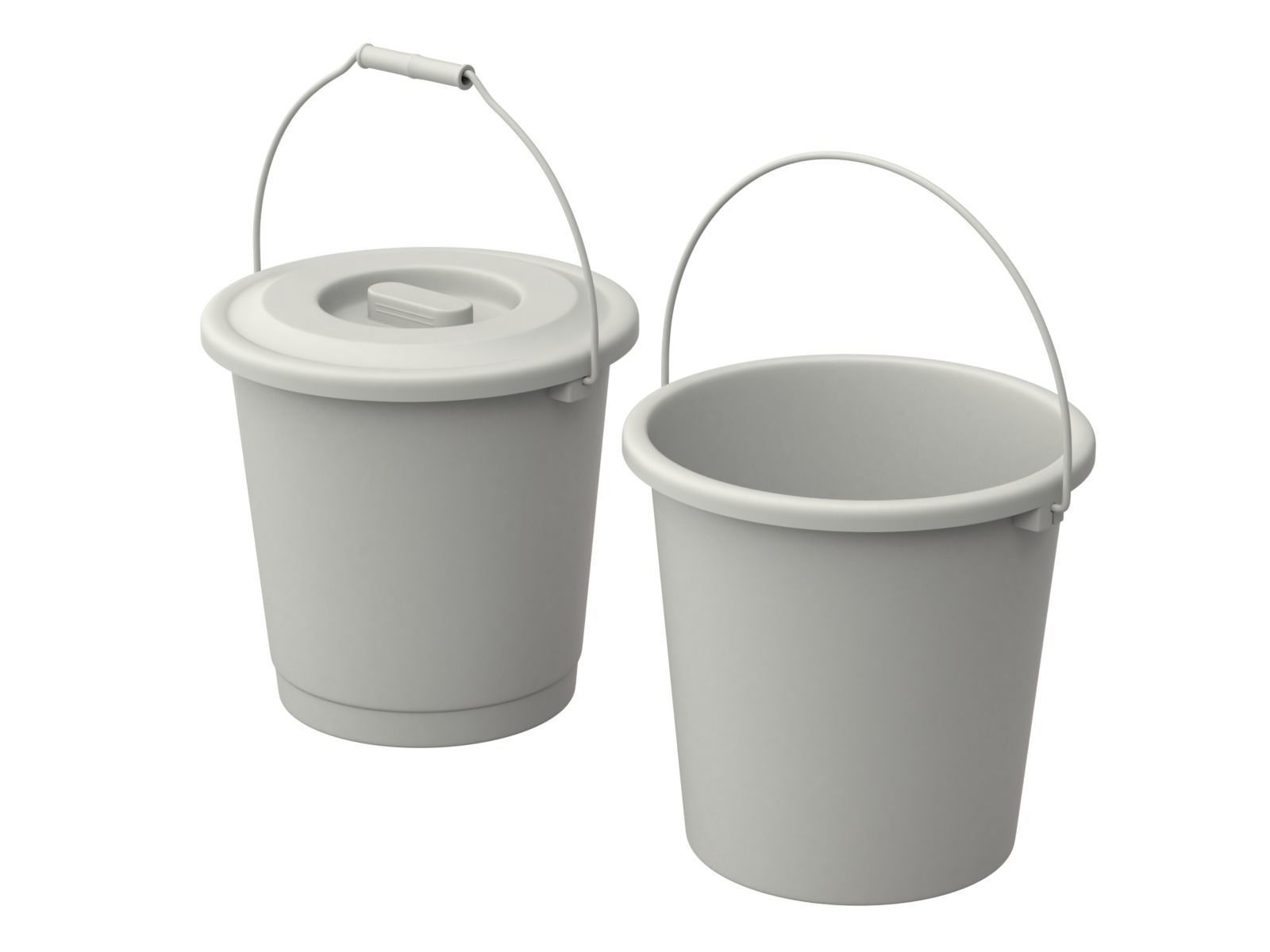 Plastic Bucket with Metal Handle and Lid 3D model_12