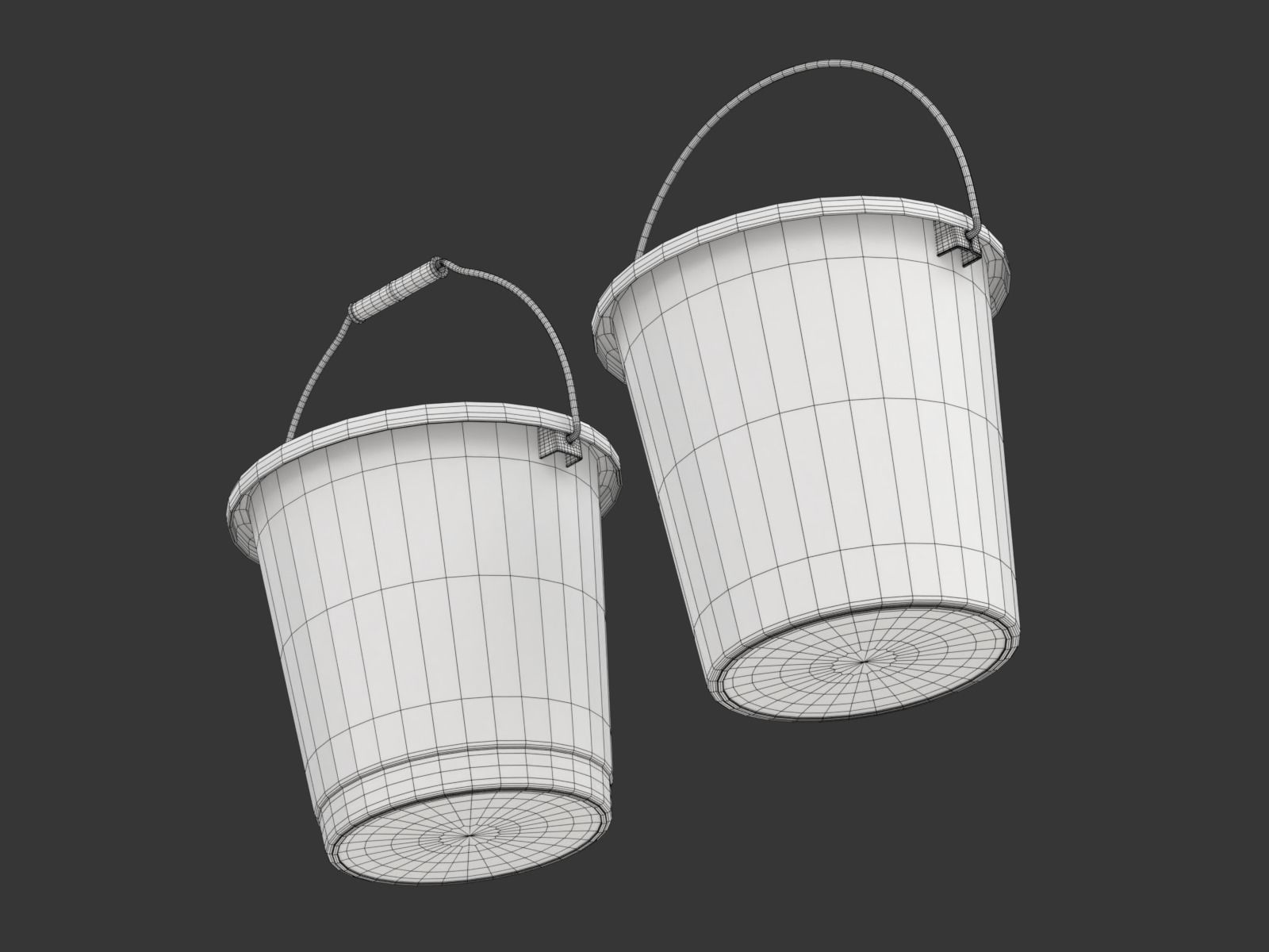 Plastic Bucket with Metal Handle and Lid 3D model_26