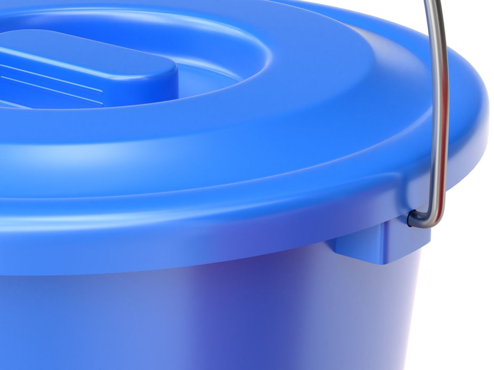 Plastic Bucket with Metal Handle and Lid 3D model_7