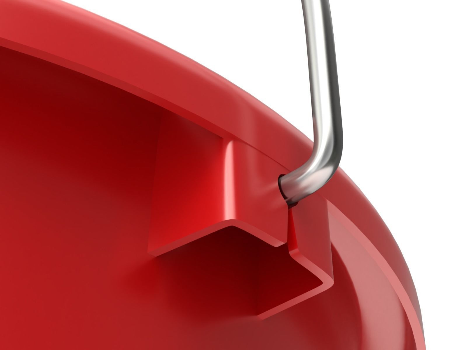 Plastic Bucket with Metal Handle and Lid 3D model_8