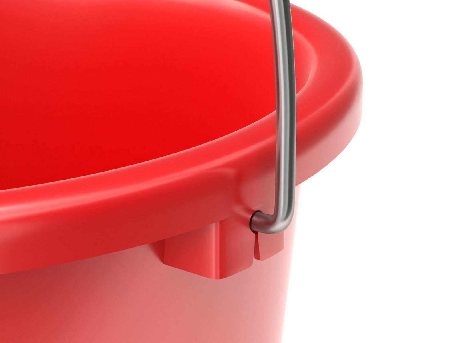 Plastic Bucket with Metal Handle and Lid 3D model_6