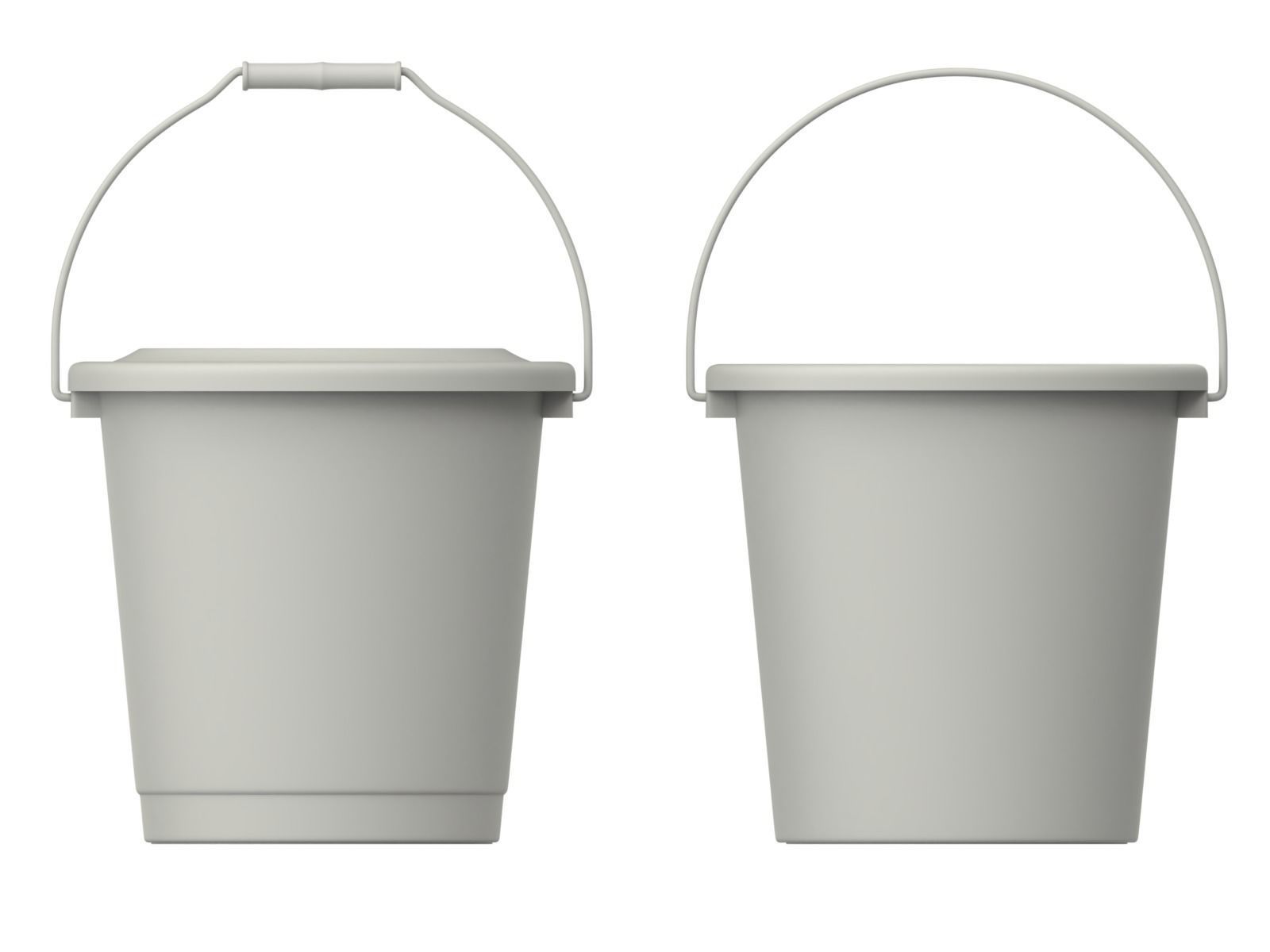 Plastic Bucket with Metal Handle and Lid 3D model_16