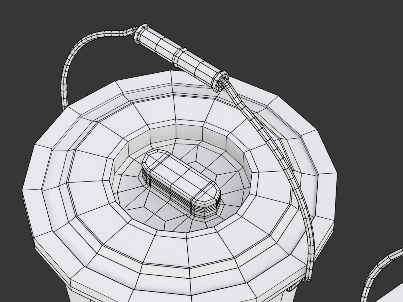 Plastic Bucket with Metal Handle and Lid 3D model_24