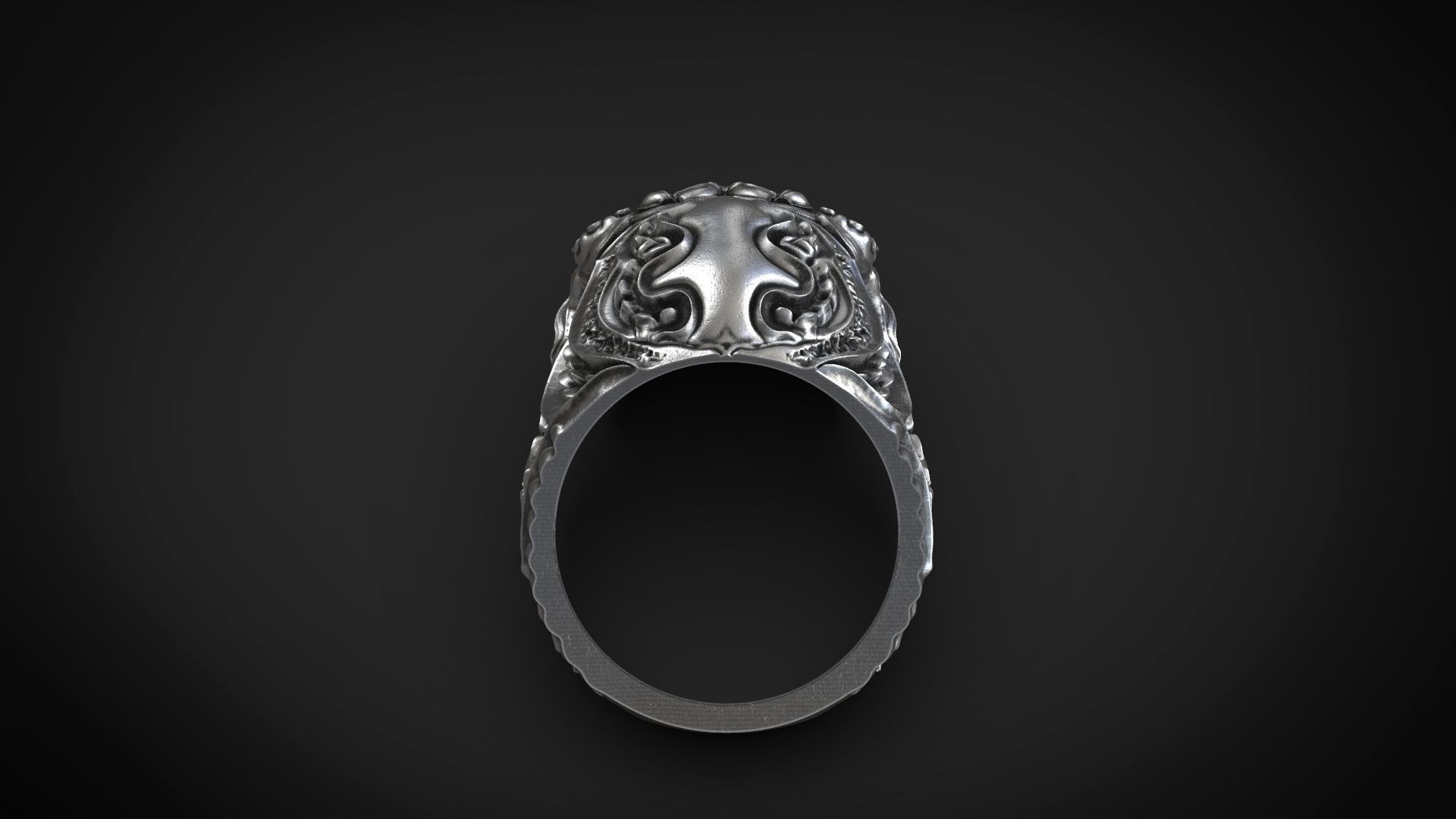 Biomechanical ring skull of love 3d model for 3d printing 3D print model_5