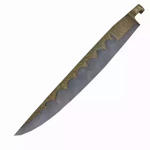 Afghan pesh kabz knife 3D model