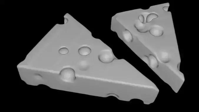 Cheese two pieces of 3D model