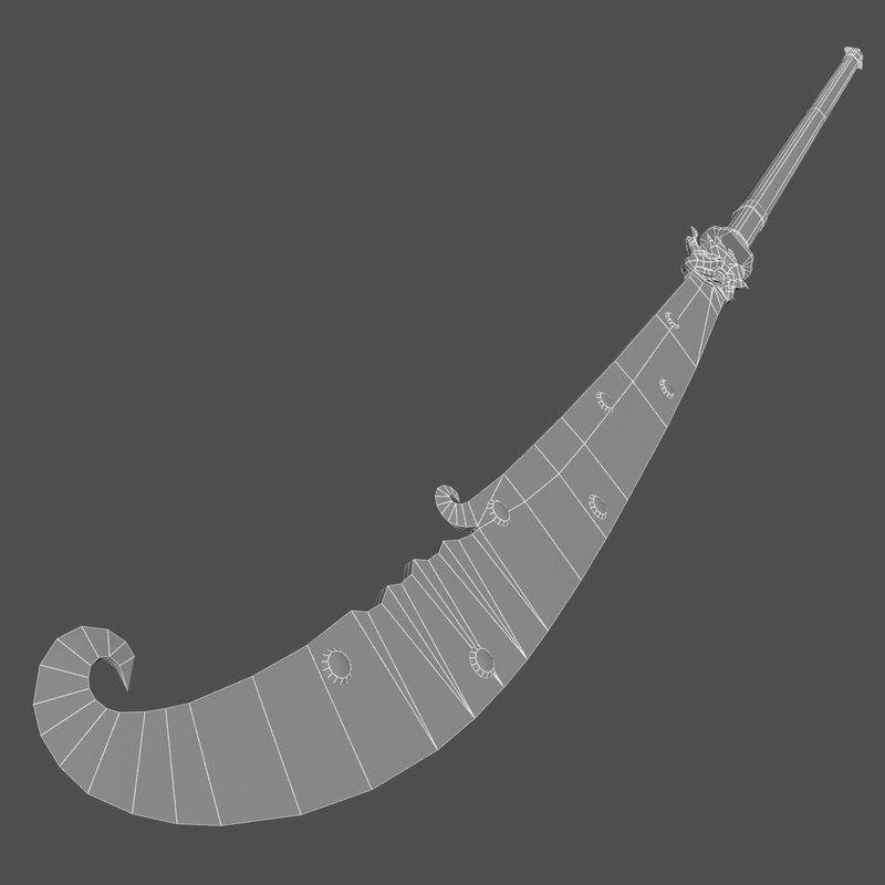 Chinese halberd 3D model_2