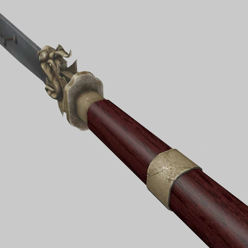 Chinese halberd 3D model_7
