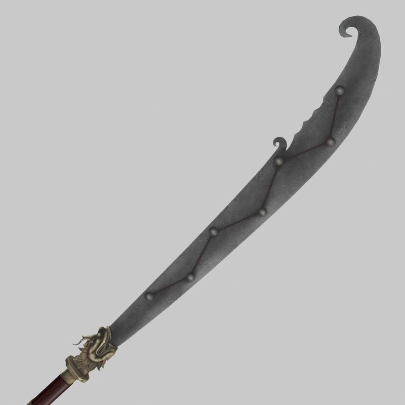 Chinese halberd 3D model_10