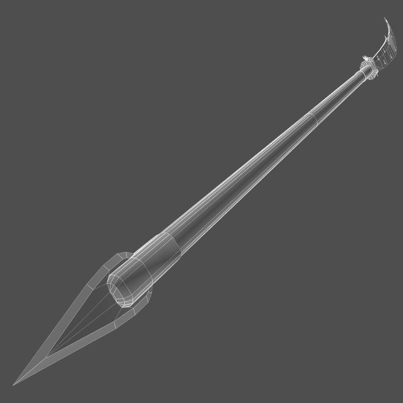 Chinese halberd 3D model_3