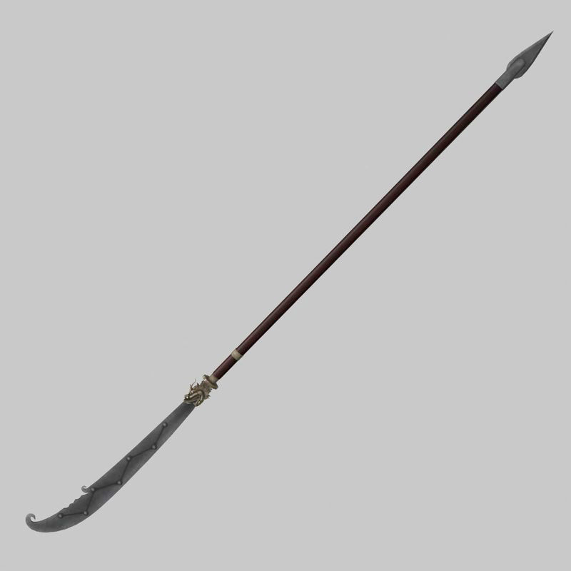 Chinese halberd 3D model_4