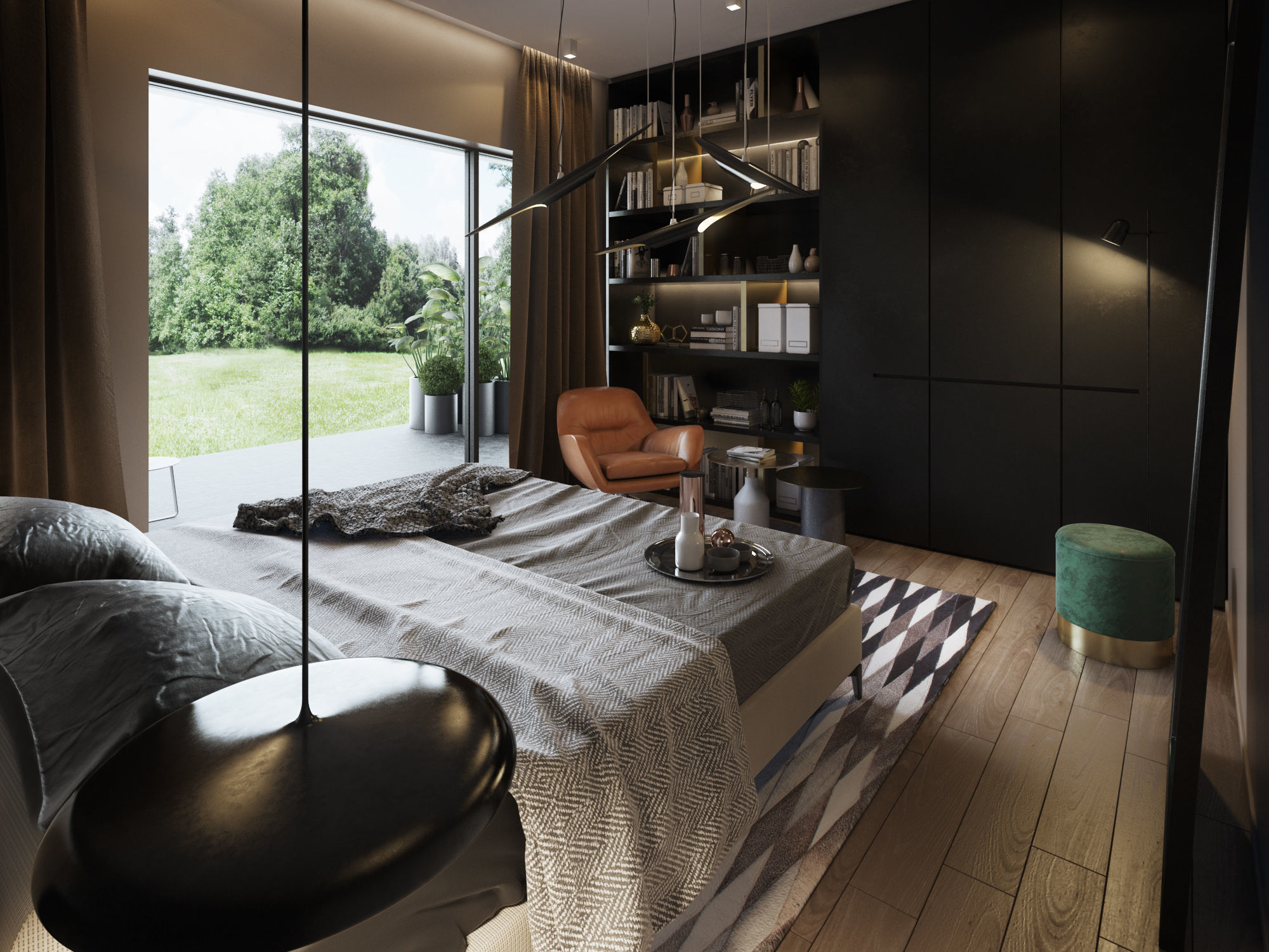 Bedroom Interior Scene for Cinema 4D and Vray 3D model_2