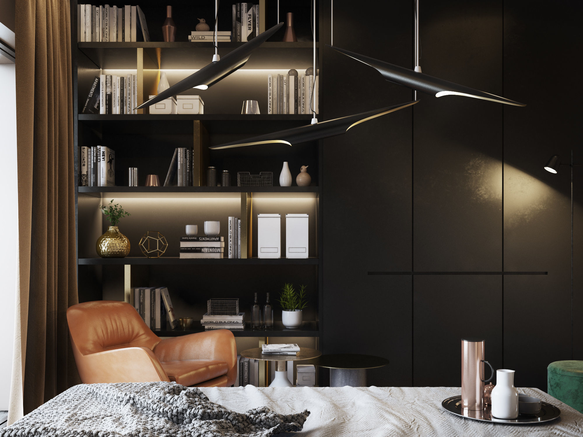 Bedroom Interior Scene for Cinema 4D and Vray 3D model_4