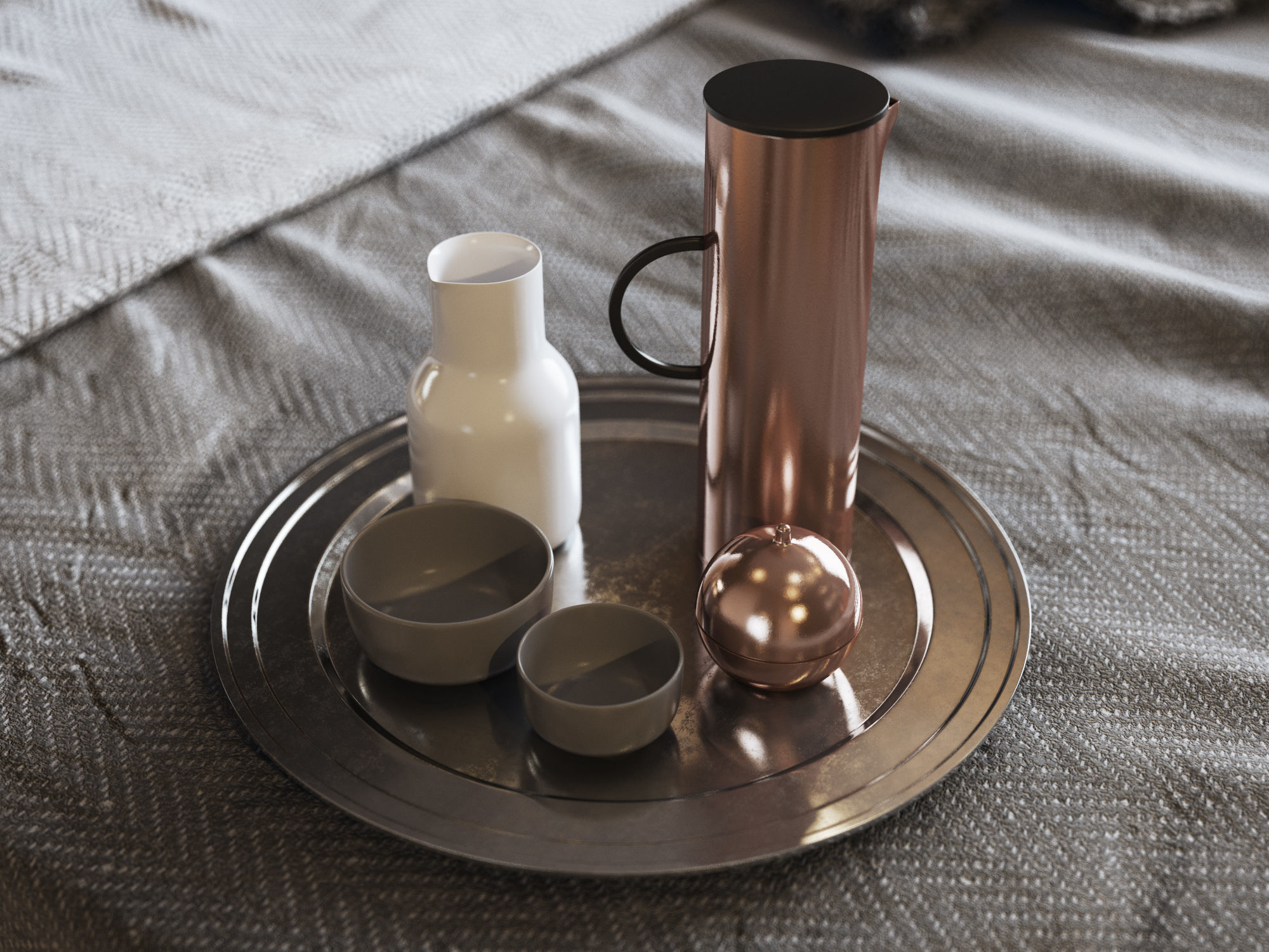 Bedroom Interior Scene for Cinema 4D and Vray 3D model_6