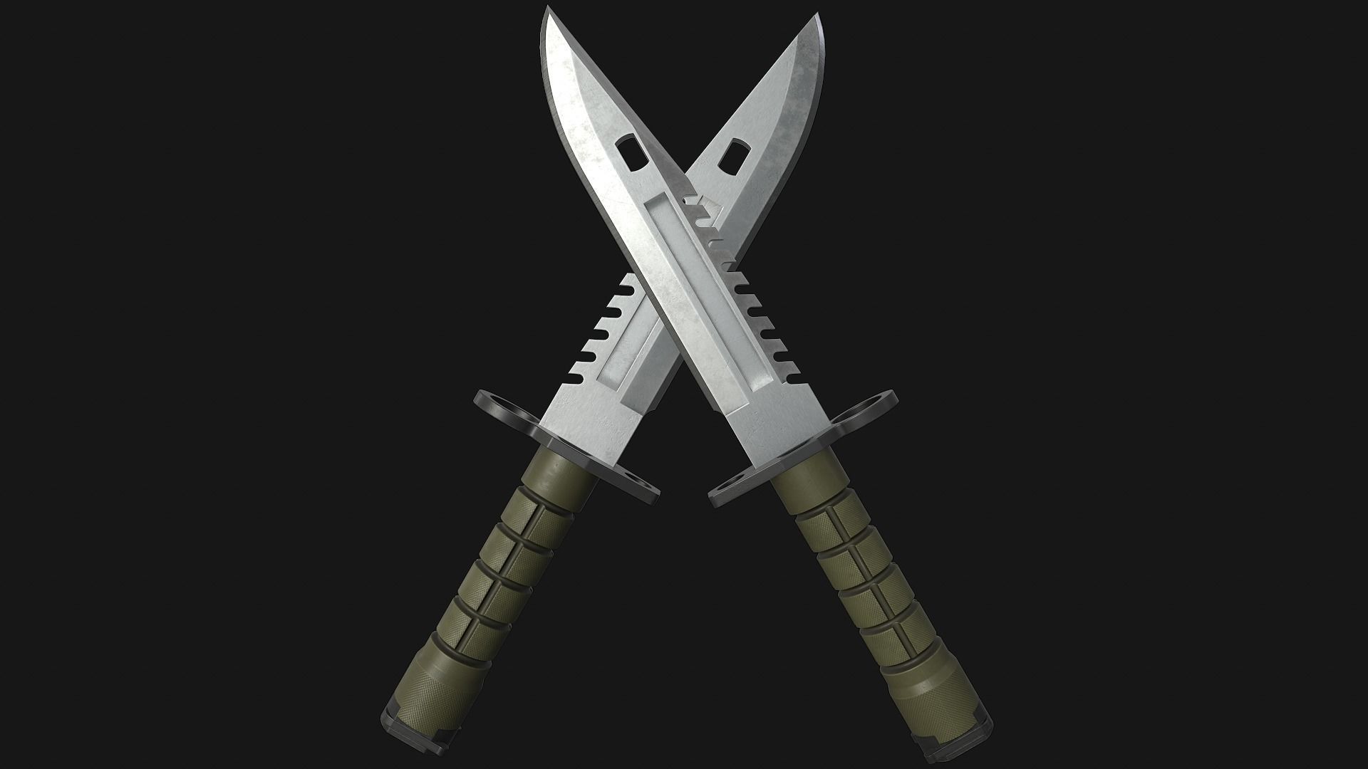 M9 Bayonet Knife Low-poly 3D model_3