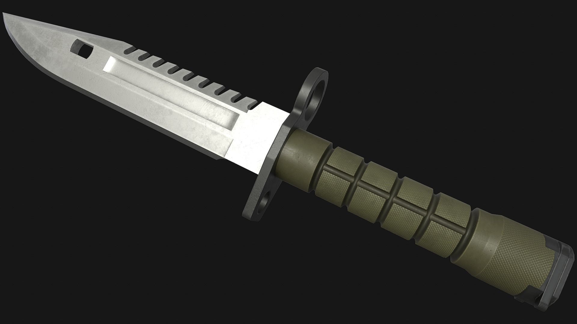 M9 Bayonet Knife Low-poly 3D model_1