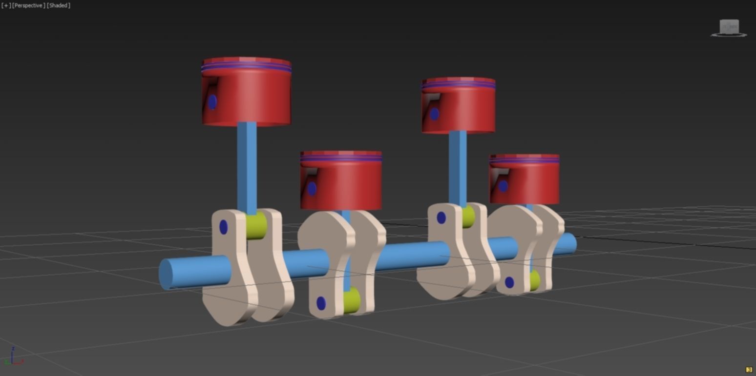 cylinder piston animation 3D model_2