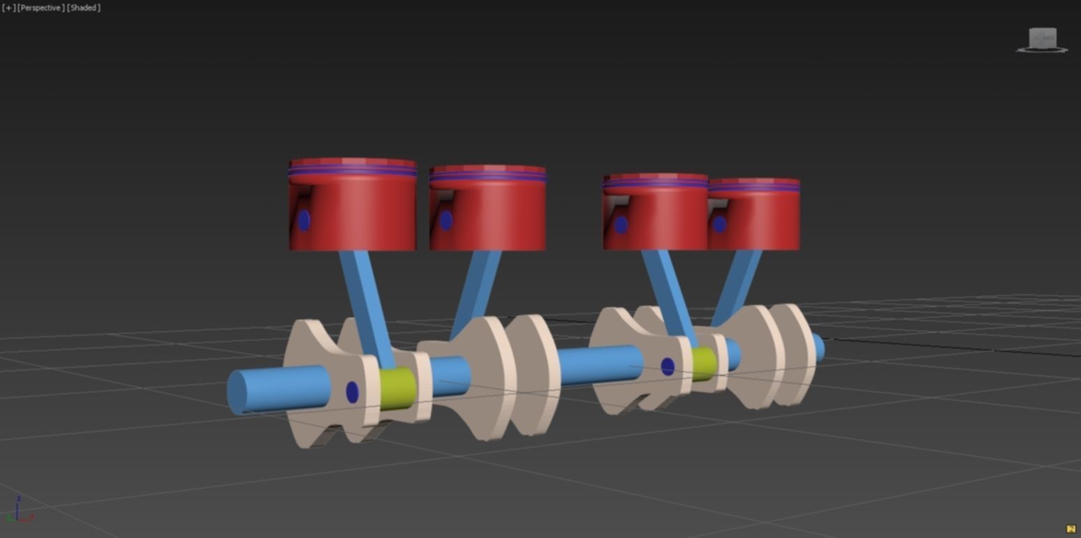cylinder piston animation 3D model_1