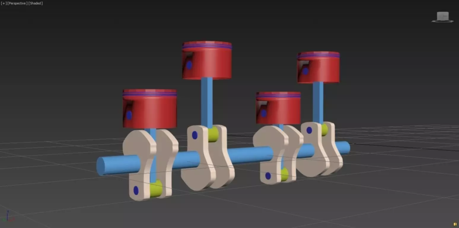 cylinder piston animation 3D model_0