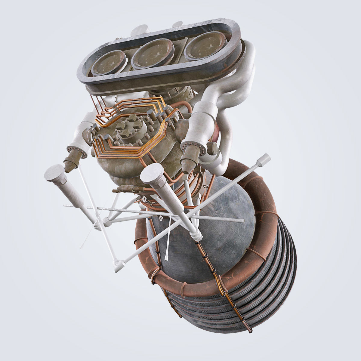 Saturn V rocket engine 3D model_29