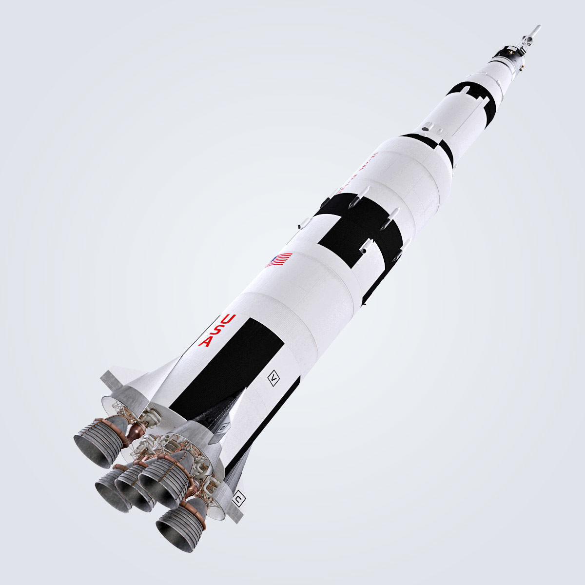 Saturn V rocket engine 3D model_9