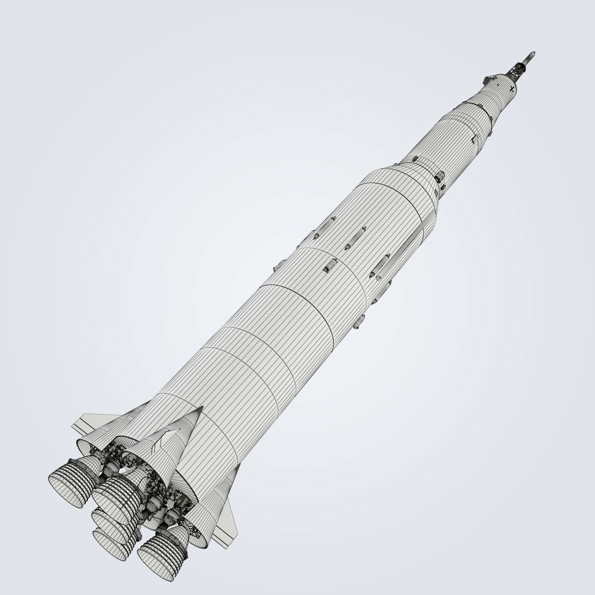 Saturn V rocket engine 3D model_34