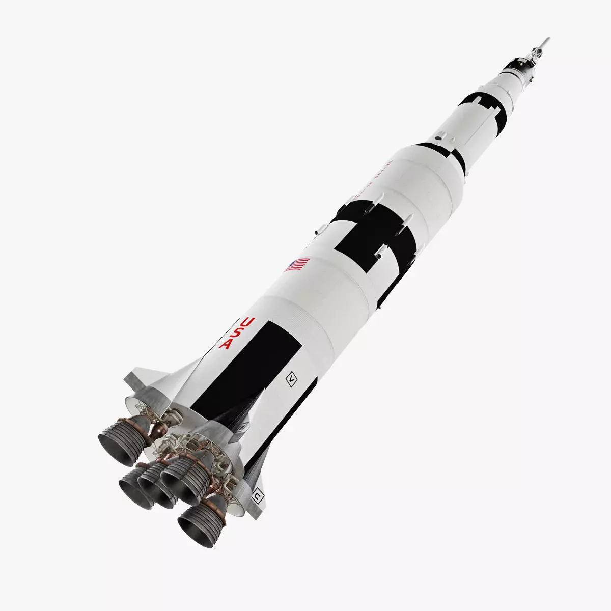 Saturn V rocket engine 3D model_0
