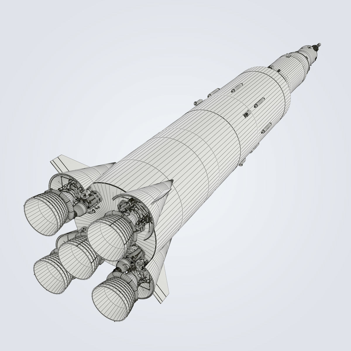 Saturn V rocket engine 3D model_33